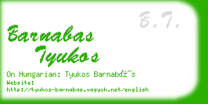 barnabas tyukos business card